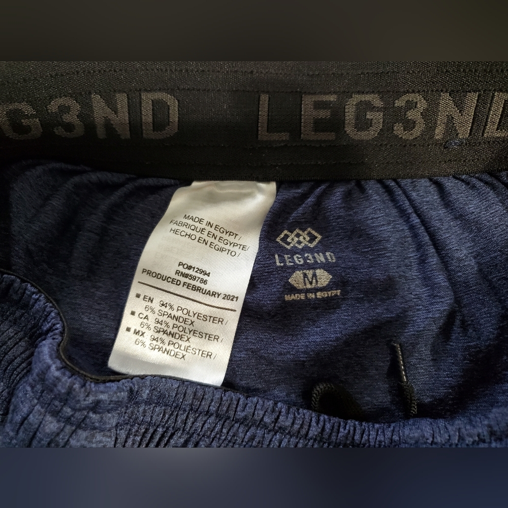 Leg3Nd Men's Blue Athletic Shorts With Pockets, Size: M - Picture 5 of 6